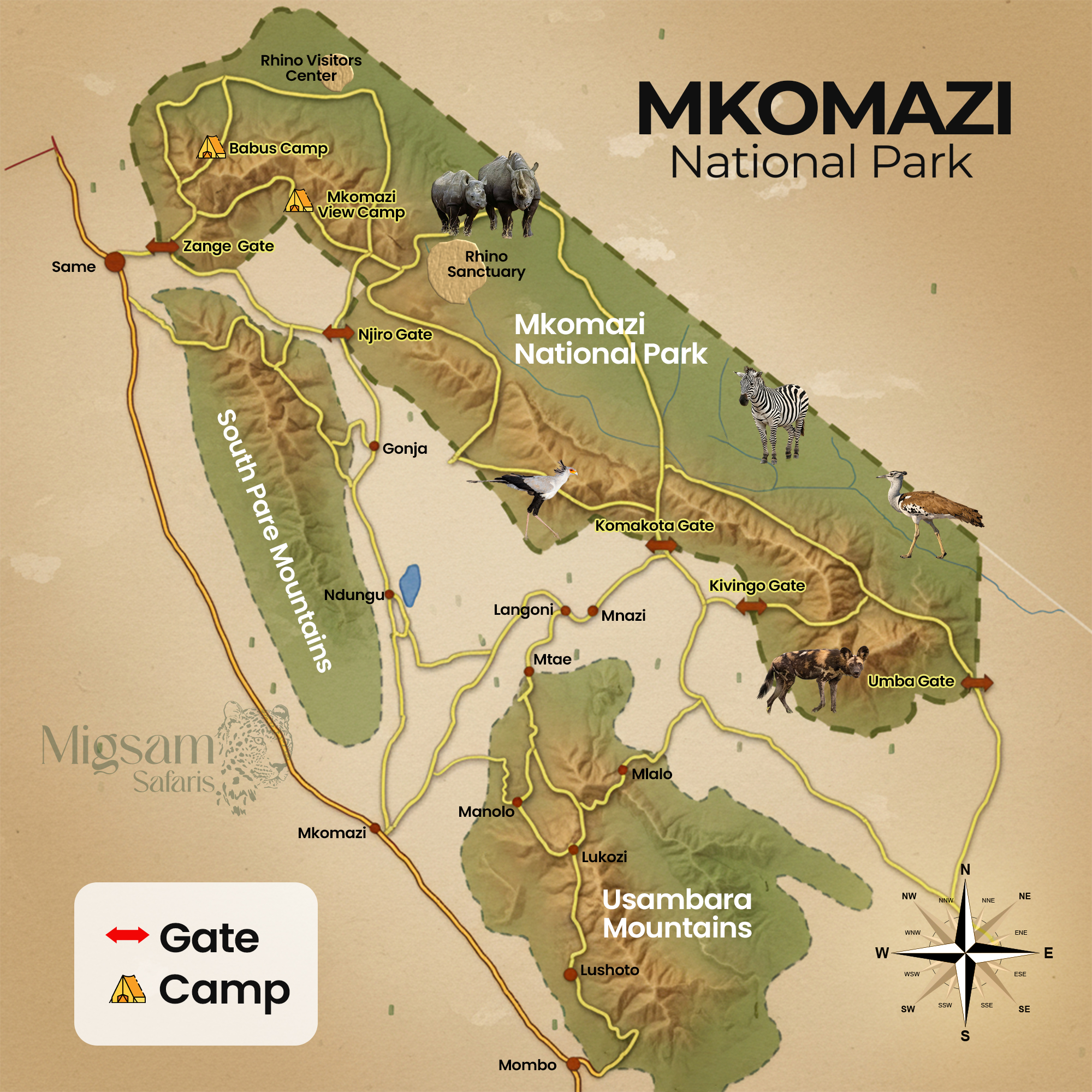 Mkomazi National Park_Map